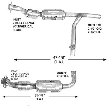Amazon Com Mac Auto Parts 24966 Left Right 2 Catalytic Converter 19762 19062 For 01 03 F150 4 6l V8 Rear Wheel Drive Automotive