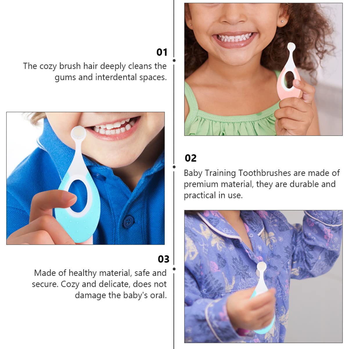 FOMIYES 3 Set Di Spazzolini Da Denti Per Neonati Setole Morbide Spazzolini Da Denti Per Neonati Spazzolini Per Bambini Design 4 Pezzi*3