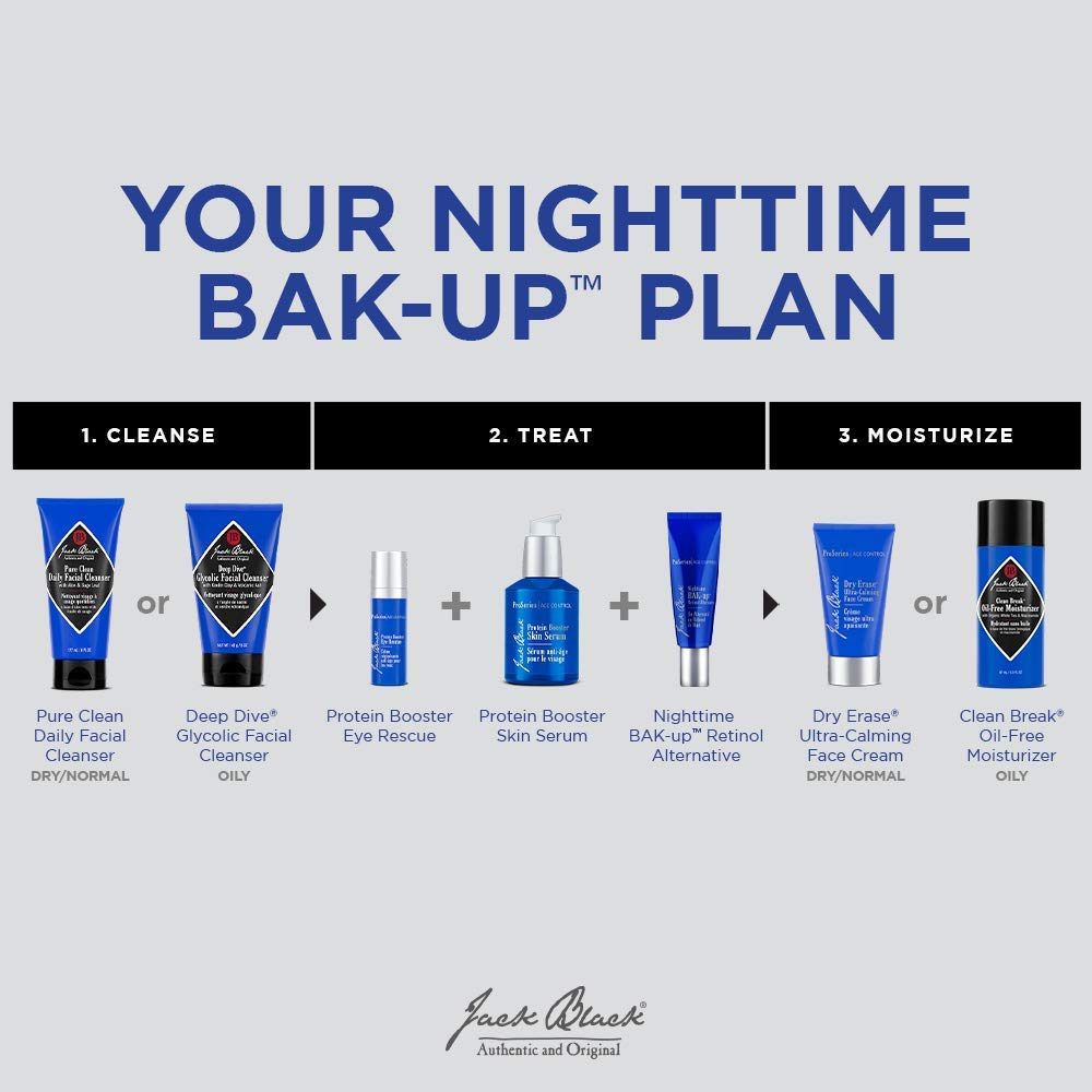 Jack Black Nighttime Bak-Up con Bakuchiol Alternativa Natural al Retinol & Aceite de semilla de Cannabis Crema de noche antiarrugas y antiedad 50ml. No provoca irritación