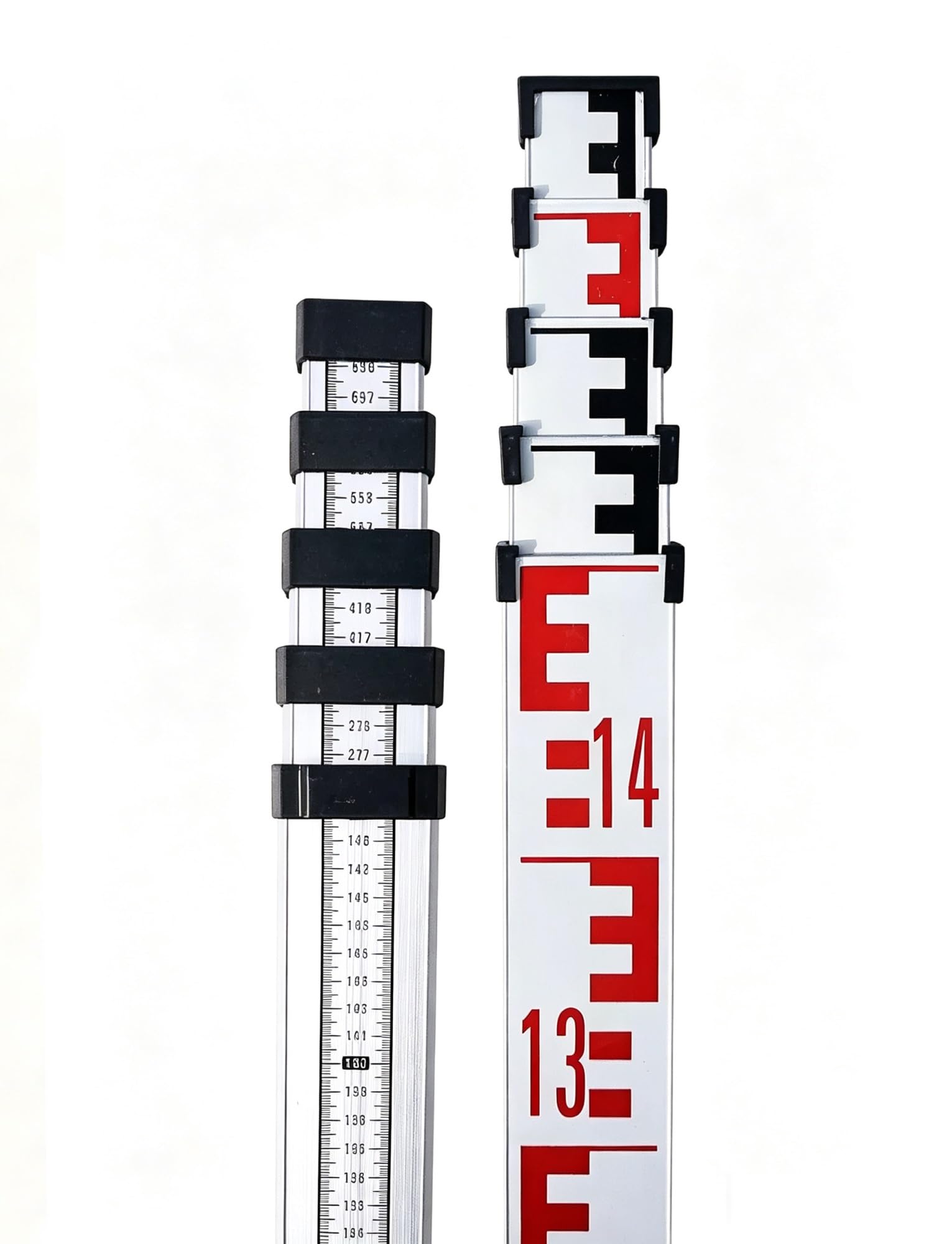 Varilla telescópica aleación aluminio mira nivelación para topografía obra | Varilla de medición telescópica con nivel de burbuja for uso topográfico y de altura(Generation 3,500 cm)