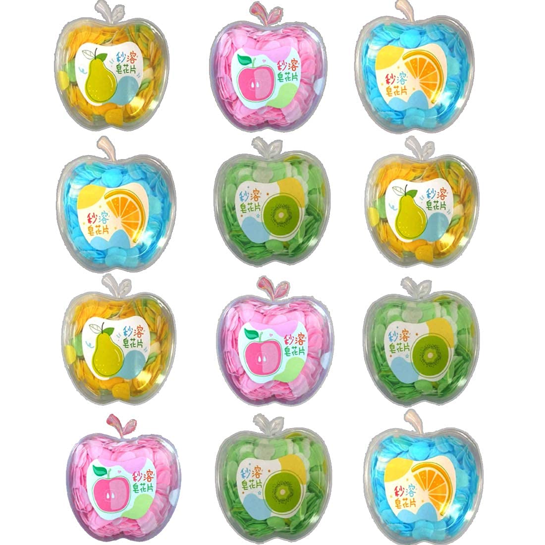 Samvardhan12Pcs Disposable Fancy Soap Papers soft bath for Travel in Apple design bottle Gifts for Boys