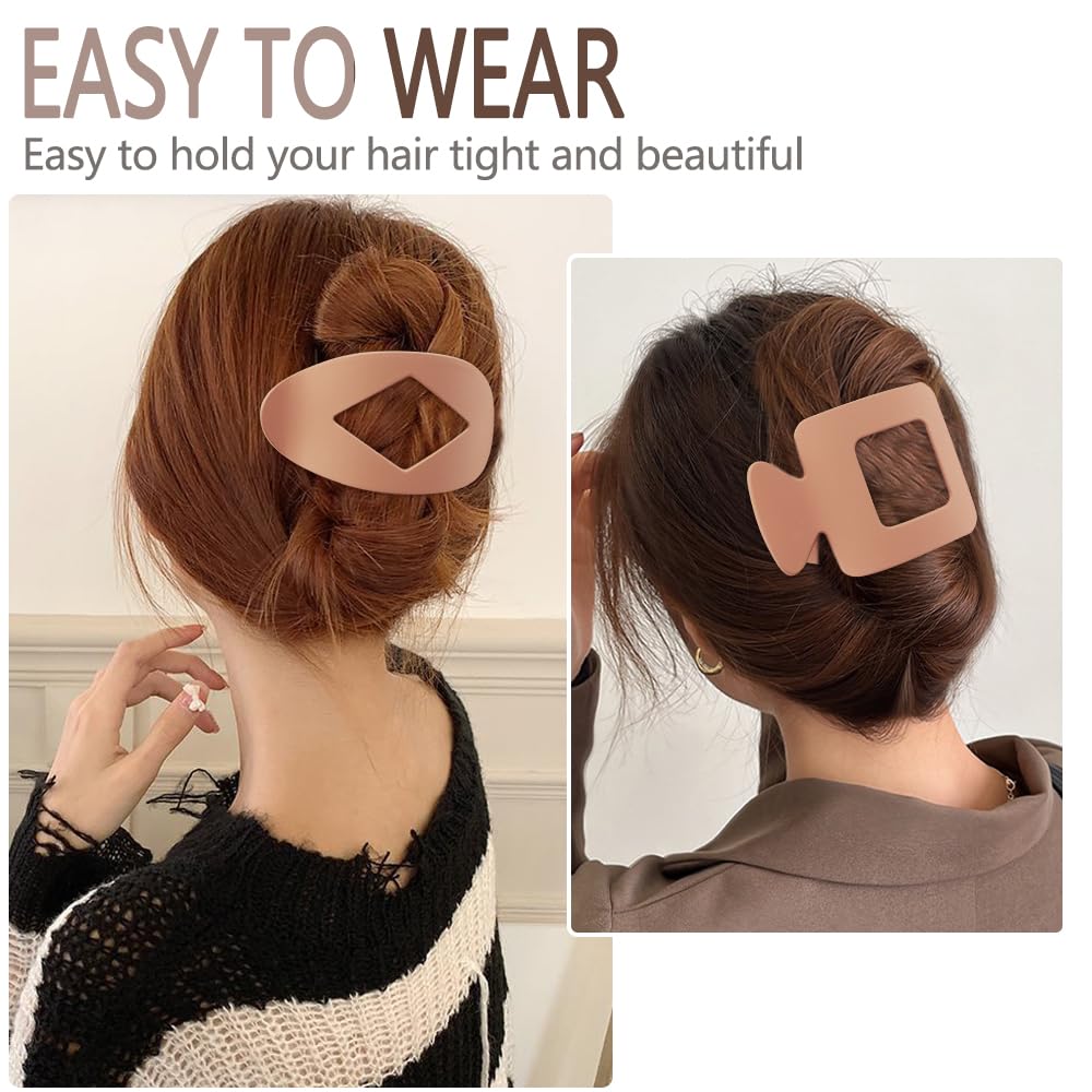 8 pinzas planas para el cabello para mujer, pinzas planas mate grandes, 2 estilos, sujeción fuerte, pinzas para mujer, accesorios de peinado grueso y fino 2