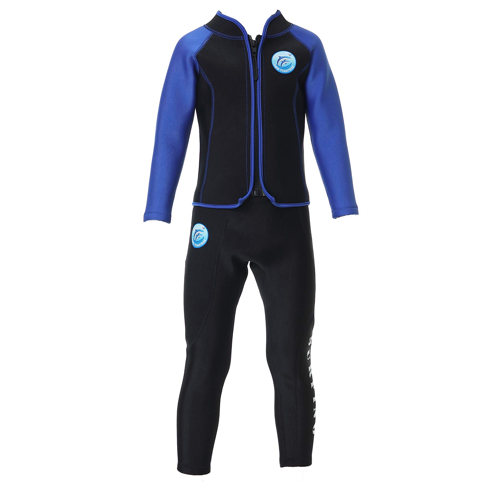 Mute per bambini, due pezzi, costumi da bagno termici da 2,5 mm, in neoprene, per immersioni, snorkeling, per bambini e ragazzi, protezione solare