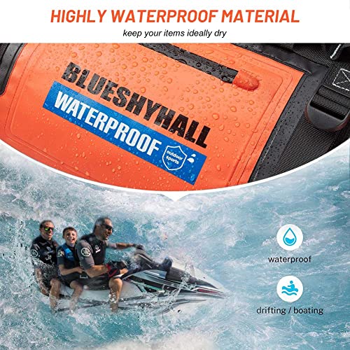 Blueshyhall Bolsa Seca Impermeable de 60 L con Asas Durables, Resistente al Agua para Moto, Paddleboarding, Kayak, Camping, Rafting (Gris) miniatura 2