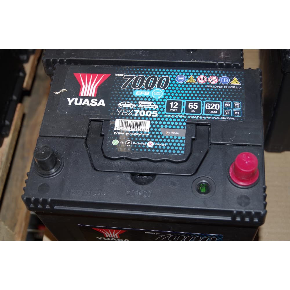 YUASA Batteria 65, Ah 620, A/EN YBX7005 L 232mm B 173mm H 225mm Compatibilità con TOYOTA Yaris Hatchback P13, NISSAN MICRA IV K13