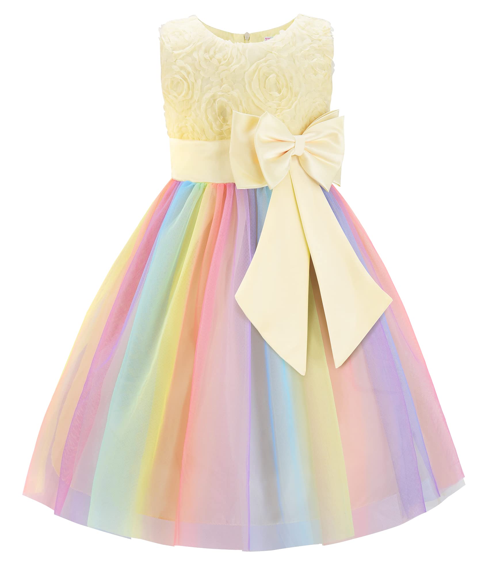 JerrisApparel Princesa Flor Vestido Niña Fiesta Boda Ceremonia Sin Mangas Vestido