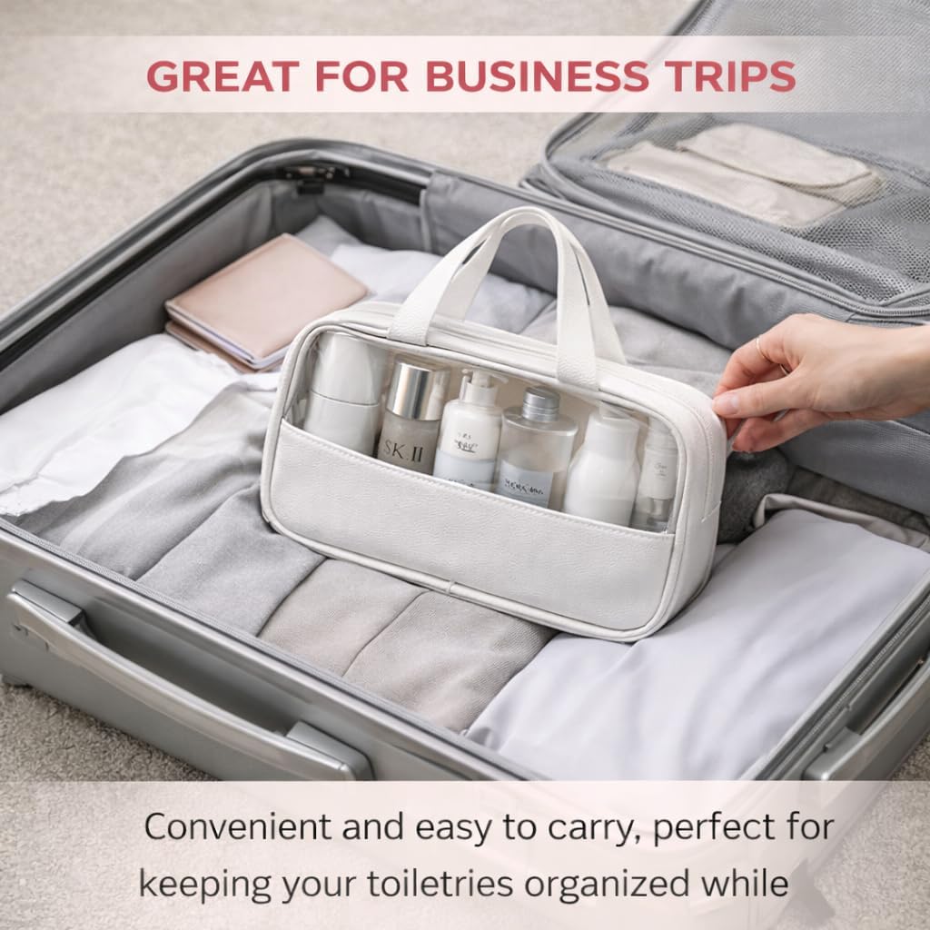 12 Pack Clear Makeup Bags with Zipper Bulk, Waterproof PVC Cosmetic Pouches for Toiletries, Travel & Business Trips, Reusable Organizer Bags for Wedding Favors, Men & Women