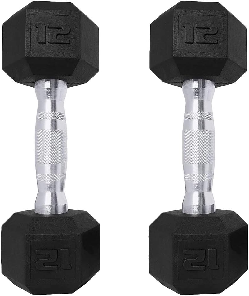 Dumbbells Set of 2 Exercise Fitness Dumbbell for Home Gym Free Weights Hand Hex Dumb Bells
