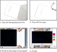 Vista 4 de Tablero de notas para monitor (izquierda, derecha e inferior), decoración de oficina para mujeres y hombres, accesorios de escritorio, tablero