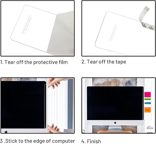 Miniatura 4 de Tablero de notas para monitor (izquierda, derecha e inferior), decoración de oficina para mujeres y hombres, accesorios de escritorio, tablero de