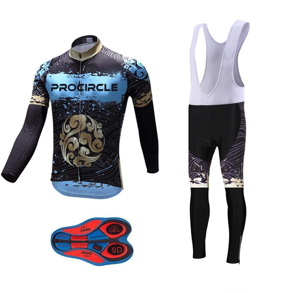 MOXILYN Men's Quick-Dry Cycling Jersey Set Road Bike Bicycle Shirt + Bib Pants with 9D Gel Padded MTB Riding Clothing kit