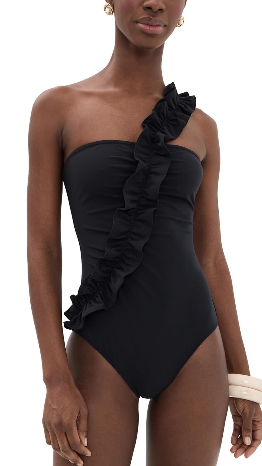 Ulla Johnson Womens Capri One Shoulder Maillot Swimsuit