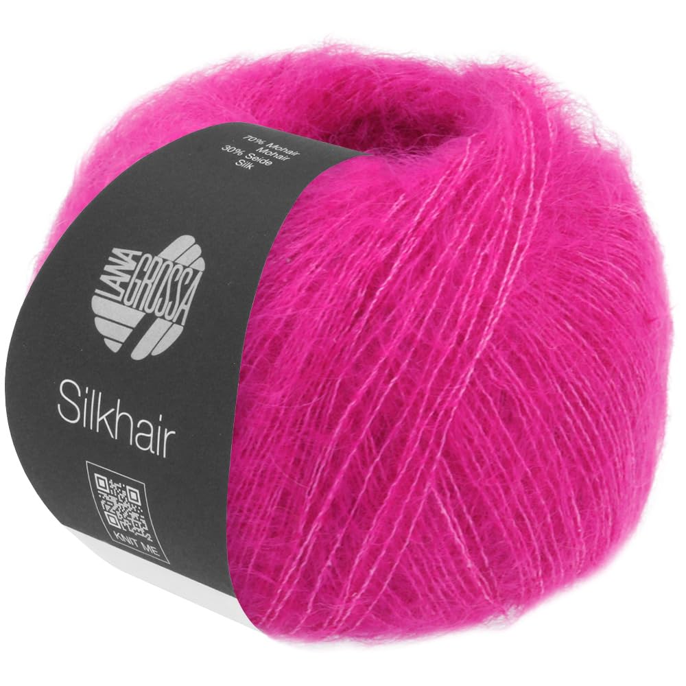 LANA GROSSA Silkhair | Feines Lace-Garn aus Superkid Mohair mit Seide | Handstrickgarn aus 70% Mohair (Superkid) & 30% Seide | 25g Wolle zum Stricken & Häkeln | 210m Garn FB 194