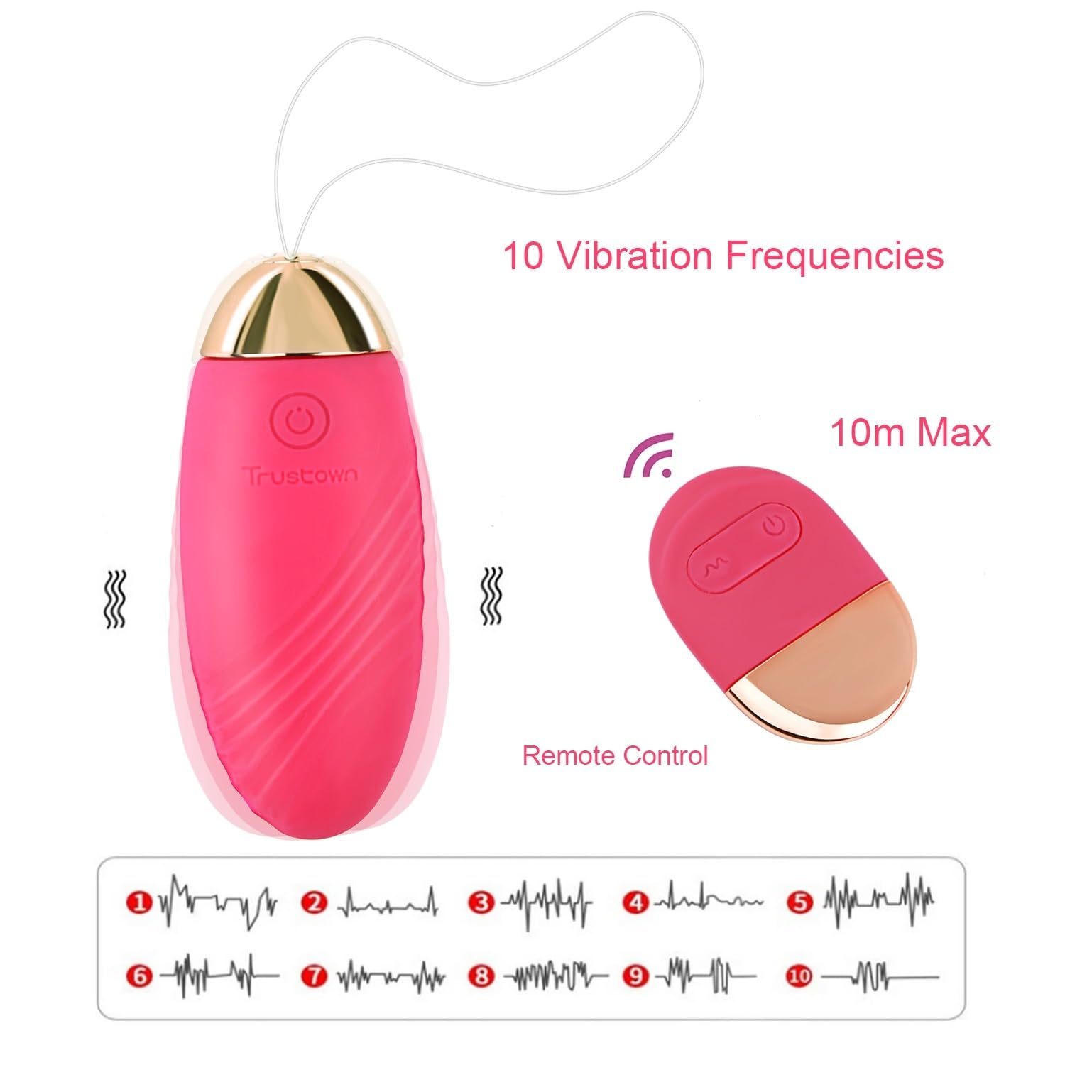 Amazon.com: Bullet Vibrator Remote Control Trustown Egg Vibrator for G-spot  Clitrois Stimulation Soft Silicone Wearable Rechargeable Waterproof 10  Vibration Modes Adult Sex Toy for Women and Couples : Health & Household