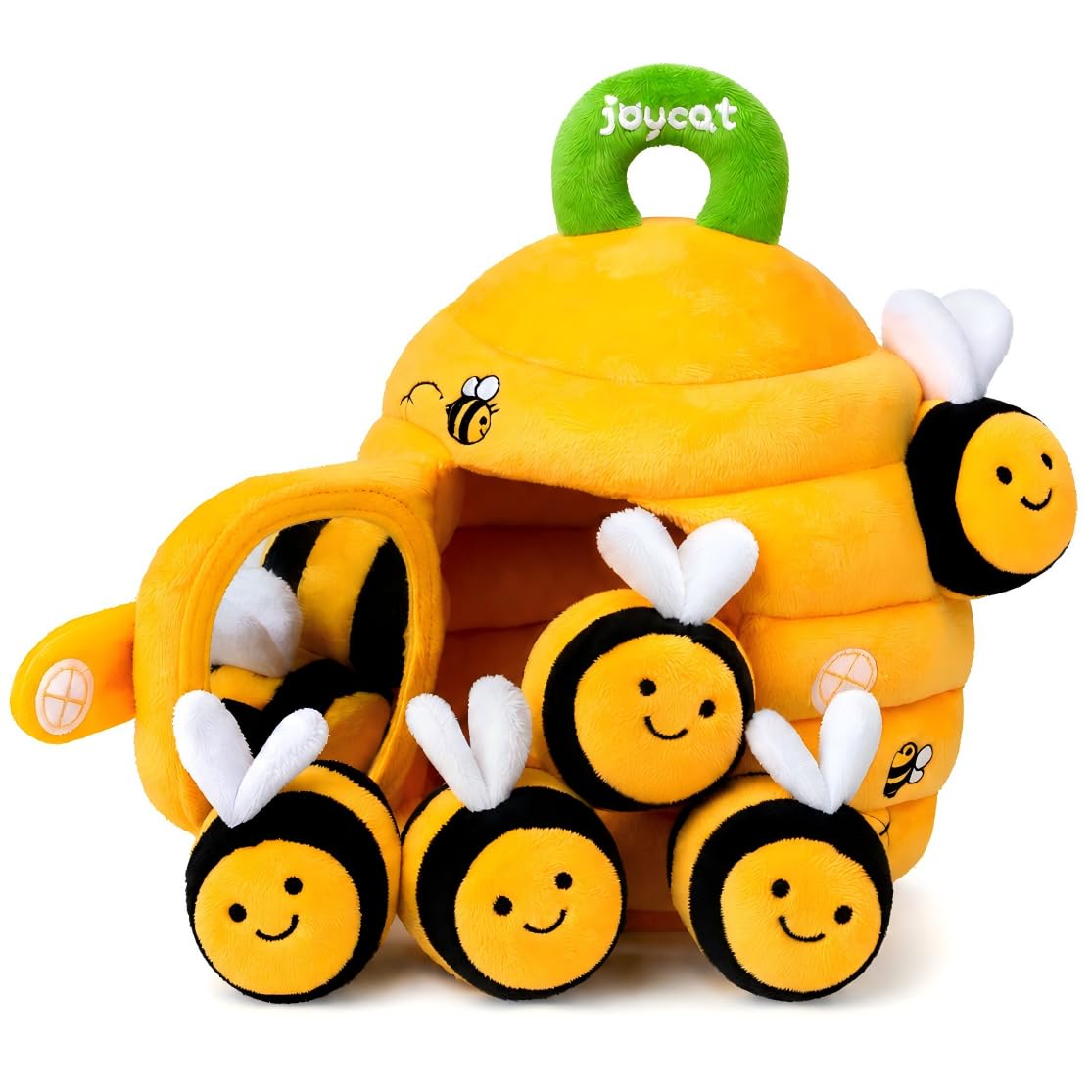 JoyCat Baby Toys 6-12 Months, Beehive Toy with 5 Sensory Bees, Baby Gift | Little hands can grab, shake, hide, and place soft bees back in the hive for rattle, crinkle, and mirror play