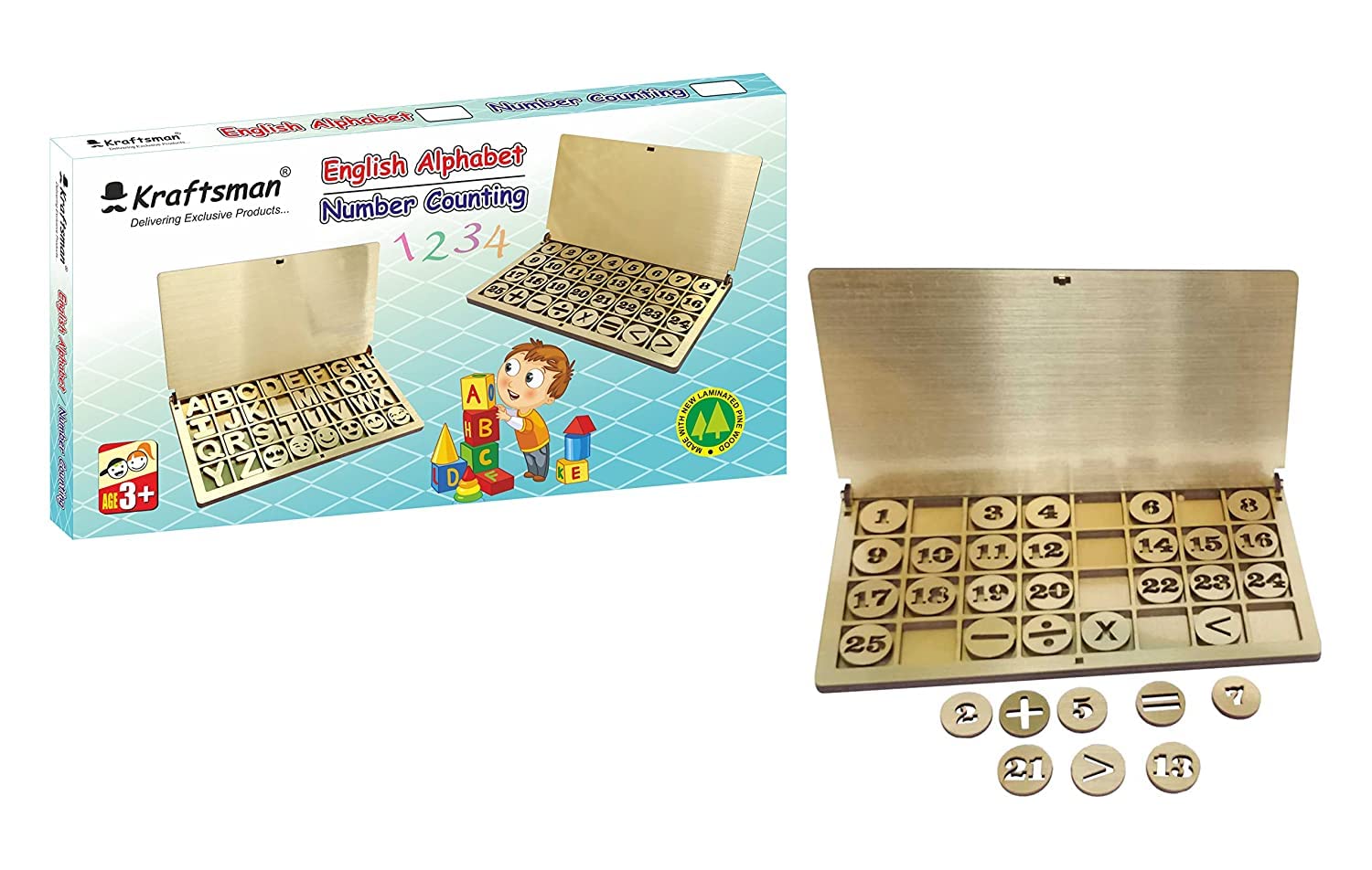 Braintastic Math Number Counting Wooden Portable Learning & Educational Montessori Games Toys for Kids 1