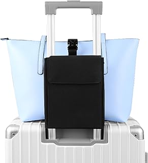 Vethers Luggage Straps, Travel Carry-on Luggage Helper, Adjustable Suitcase Strap Bag Travel Accessory Add a Bag for Duffel, Tote Bag, Laptop Bag, Baggage (Black Magnet)