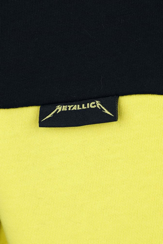 Metallica EMP Signature Collection Uomo Felpa con Cappuccio Nero/Grigio/Giallo