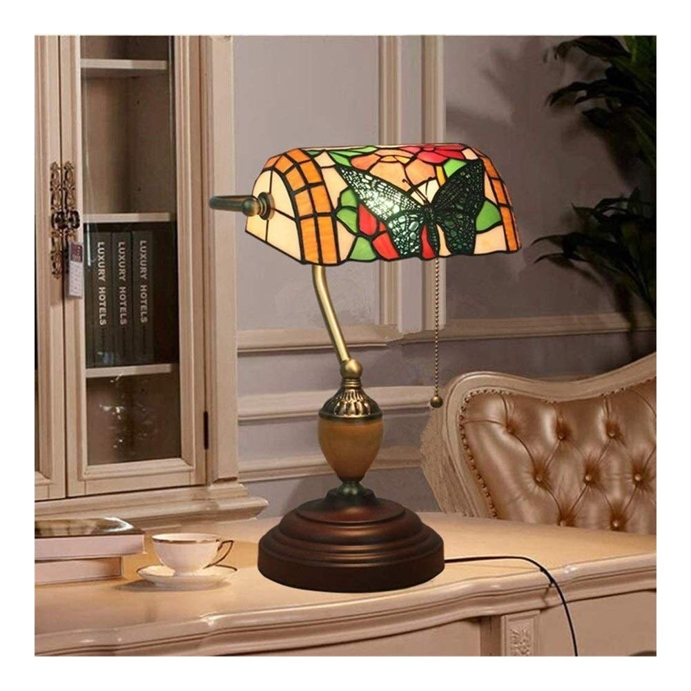 Buy Table Lamps Retro Classic Bank Lamp Stylish Butterfly Stained Glass
