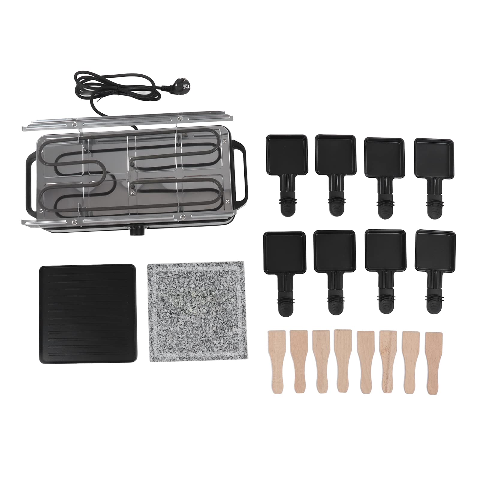 Parrilla Eléctrica Plancha de Barbacoa Antiadherente con Calentamiento Rápido para Uso en Interiores y Exteriores Superficie de Cocción 2 en 1 de Acero Inoxidable