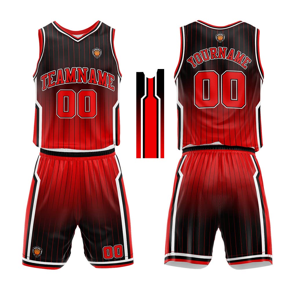 Personalize Your Own Team Basketball Uniform Suit for Kids Adults with Your Custom Name and Number