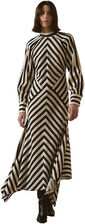 Karen Millen Womens Fluid Stripe Maxi Dress Day