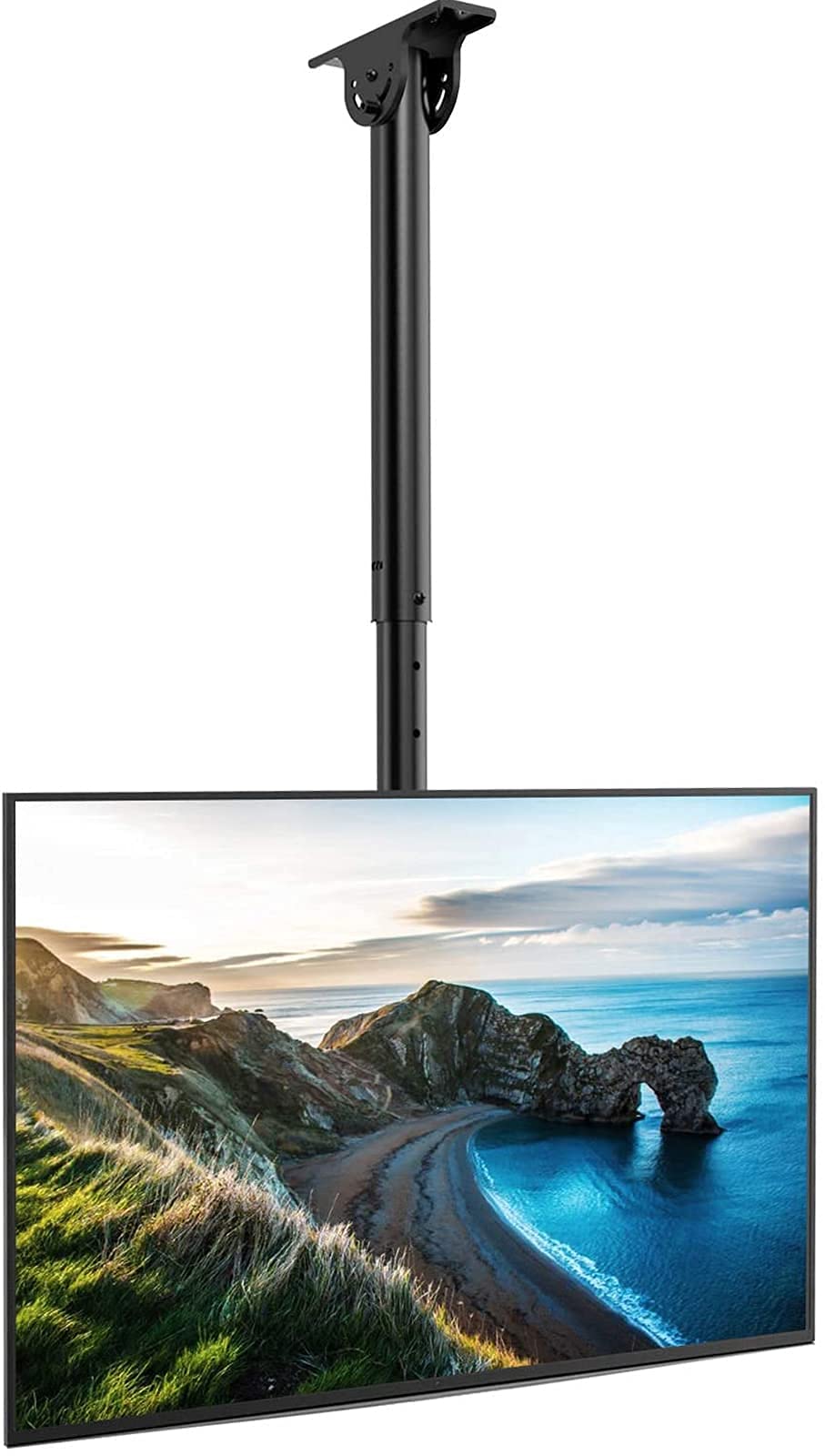 PERLESMITH Ceiling TV Bracket - Adjustable Tilting and Swivel TV Mount for 26 to 65 Inch Screen - Full Motion Roof Mount Supports 50kg with VESA 400 x 400mm