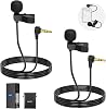 NEEWER Micrófono de solapa mini (2 unidades), 6.6 pies/2 m, micrófono de condensador con clip y conector TRS de 3.5 mm, compatible con DJI Mic 2, Rode Wireless Go II, CM28 CM31, cámara, LM5 1