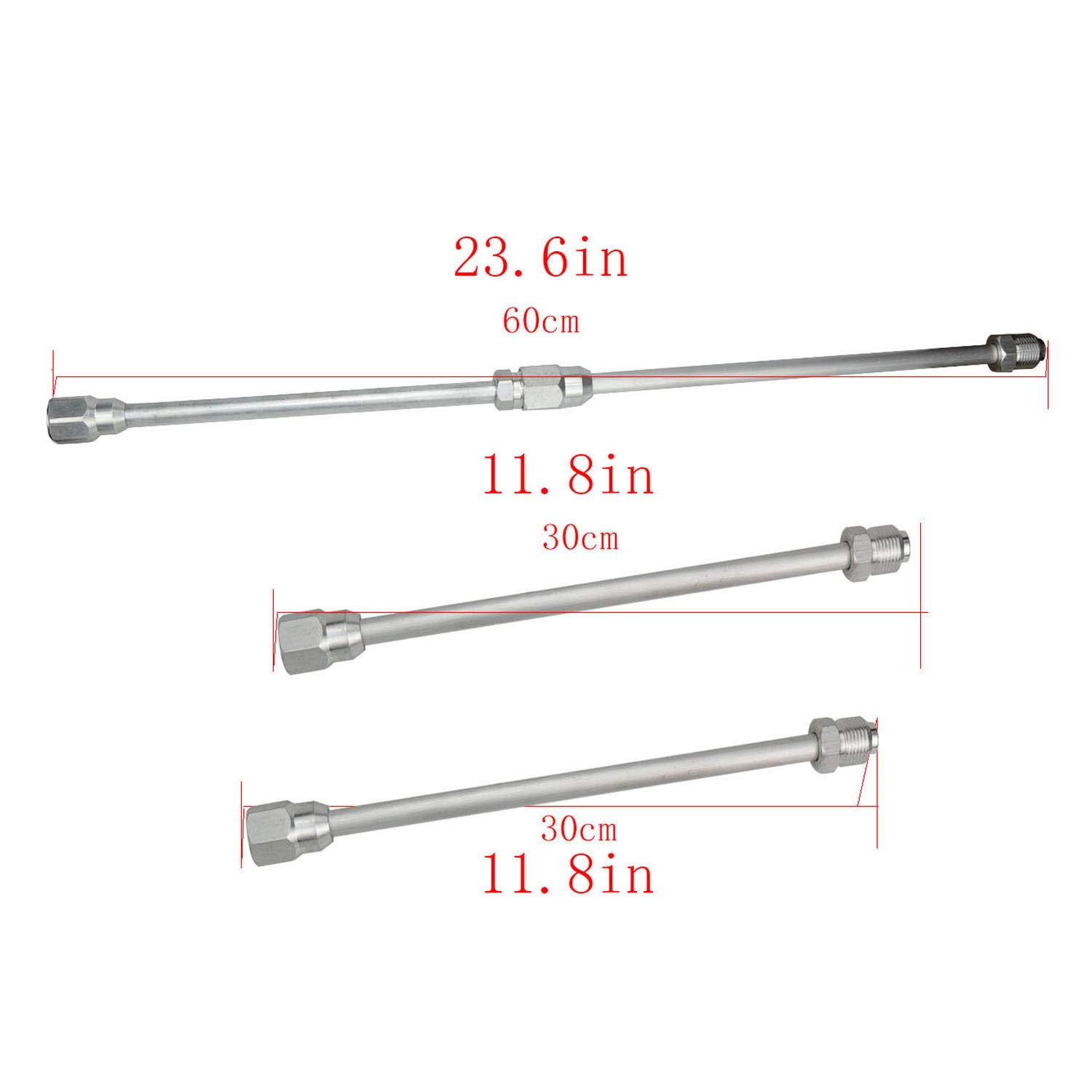 Pręt przedłużający 2 x 11,81 cala (30 cm) do rozpylacza, dyszy bezpowietrznej, przedłużanie farby natryskowej + gniazdo dyszy + dysza + głowica uniwersalna