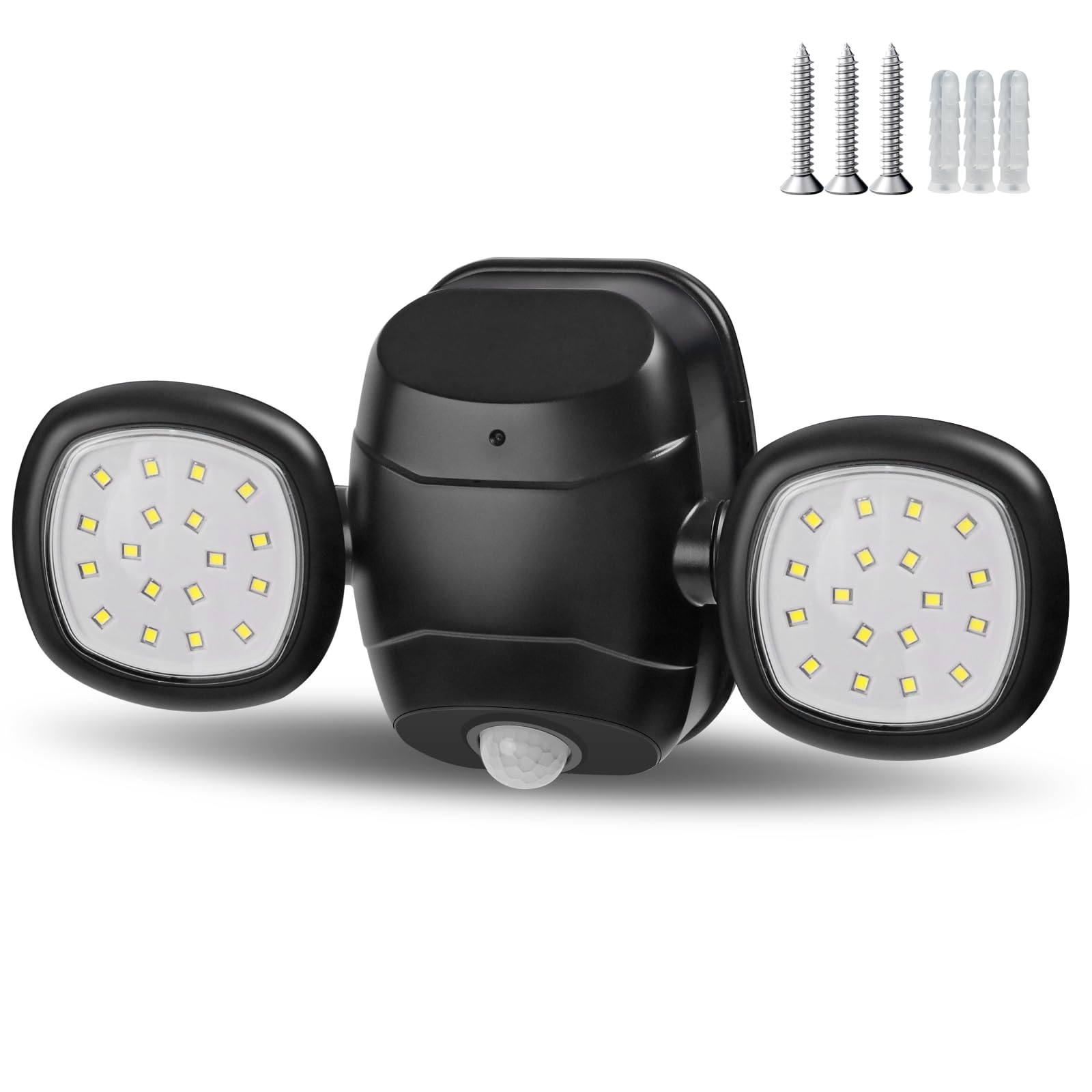 Extrastar Black Security Lights Outdoor Motion Sensor, Battery Operated Security Light 6500K, Outdoor Lights Battery Powered With Pir Ip65 Waterproof For Porch Garage Hallway Garden (600Lm)