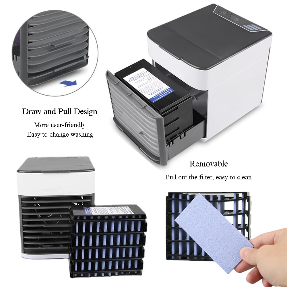 Aire Acondicionado Personal Portátil | Ventilador De Enfriamiento USB Con Tanque De Agua 900 Ml