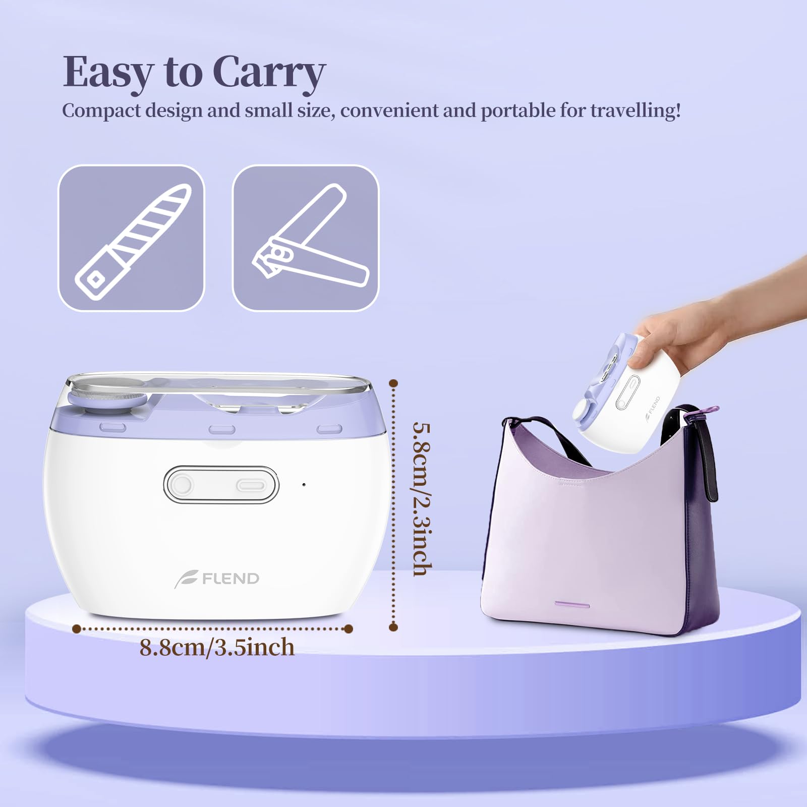 Elektrischer Nagelknipser, Nageltrimmer Nagelpolierer 2 in 1, Automatischer Elektrische Nagelknipserr 2 Geschwindigkeiten, Fingernagelknipser, Nagelfeile mit Licht, ManiküreSet Nagelknipser für Babys