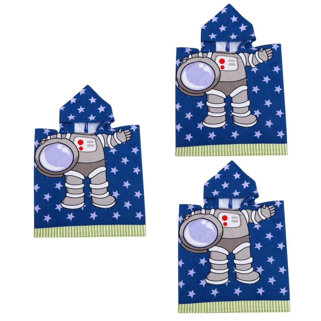 MAGICLULU 3 Piezas Capa para Niños Batas De SPA Poncho De Bebe Toalla Toallas para Niños Pequeños Toalla con Capucha para Bebé Toalla De Baño para Niños Pequeños Blue Poliéster (poliéster)