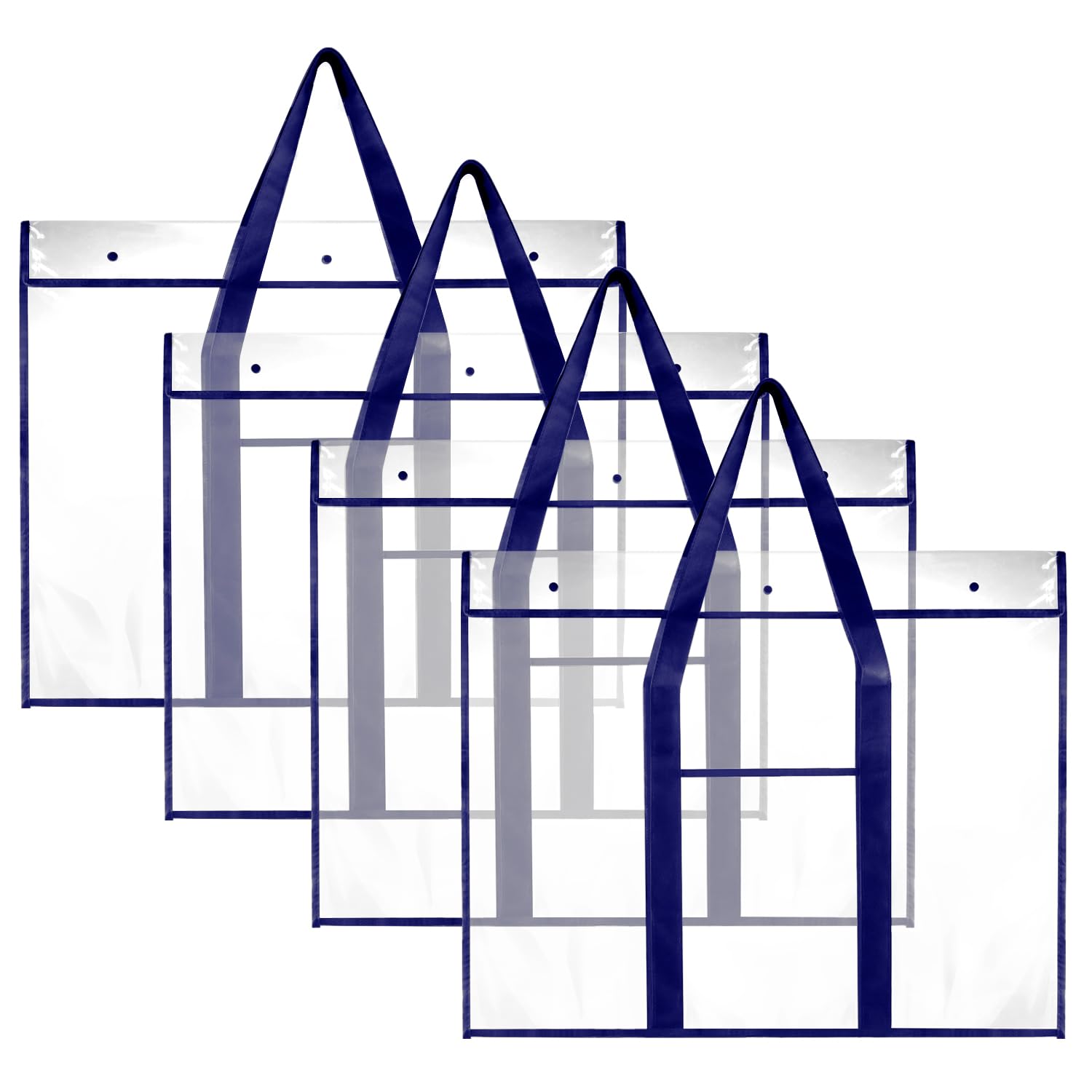 QWORK Large Poster Storage Bag - 4 Pack 31.5” x 25.5” PVC See-Through Bag with Long Handle, Extra Pocket, for Bulletin Boards, Artworks, and Charts, 3