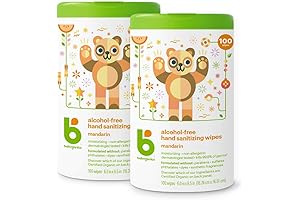 Babyganics 100% Organic Hand Sanitizing Wipes - Alcohol-Free, Kills 99.9% Bacteria