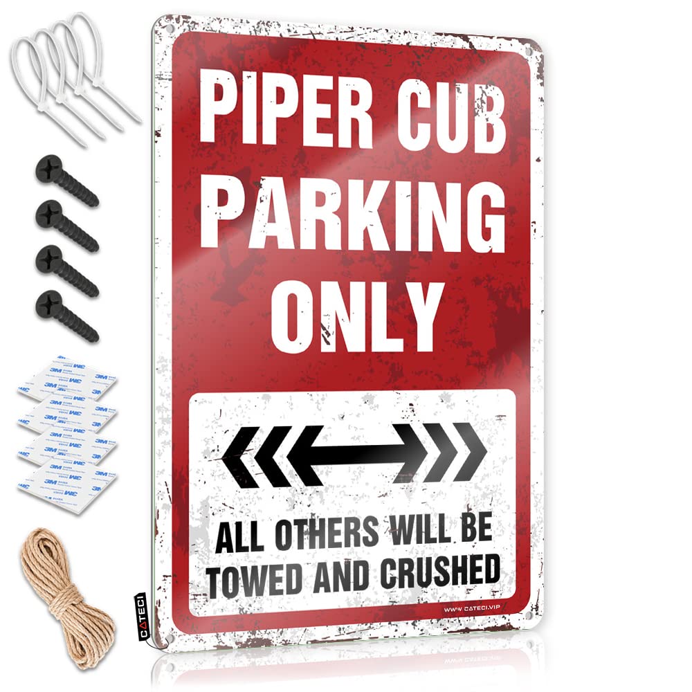 Entry Way Decoration, Plaque Camping Soft Area Piper Cub Parking Only | Rustic Novelty Wall Art(30X40CM)