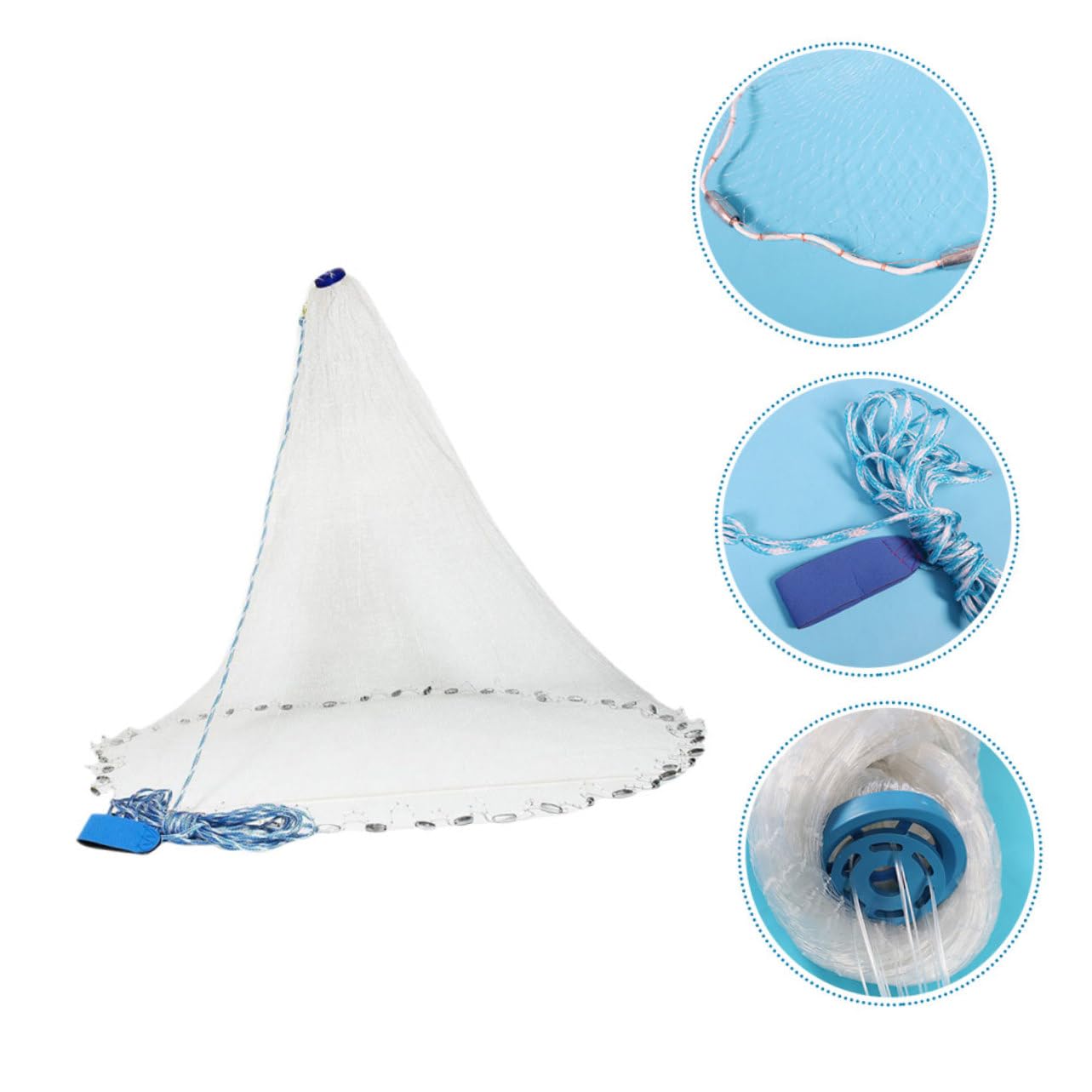 SUPVOX Retino per Pesca a Mano senza Anelli Rete Maglia Piccola in Plastico e Acciaio Inossidabile, Rete da Lancio Pieghevole per Pesca All'aperto