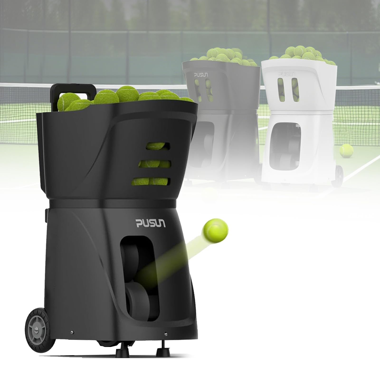 Lanzador Automático de Pelotas de Tenis Portátil para Jugadores de Todos los Niveles, Entrenamiento y Práctica, Capacidad para 100 Pelotas, Intervalo de Alimentación de 1,8 a 8 S