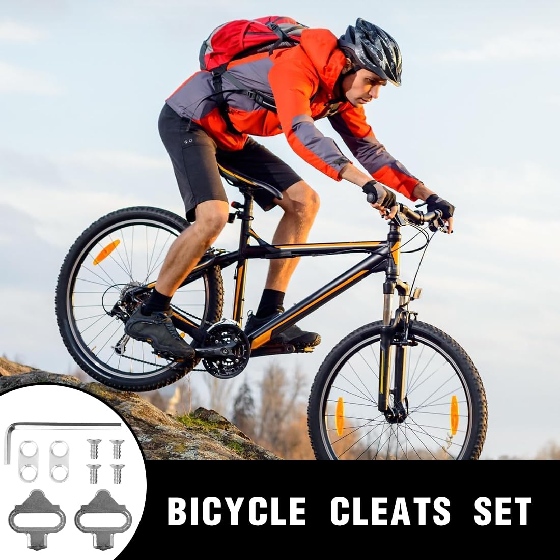 Coppia di Zeppe SPD per Scarpe MTB/Cyclo Set di tacchetti per scarpe da bici, tacchetti per pedali da bici compatibili con SPD, set di accessori per pedali da bicicletta per Shimano