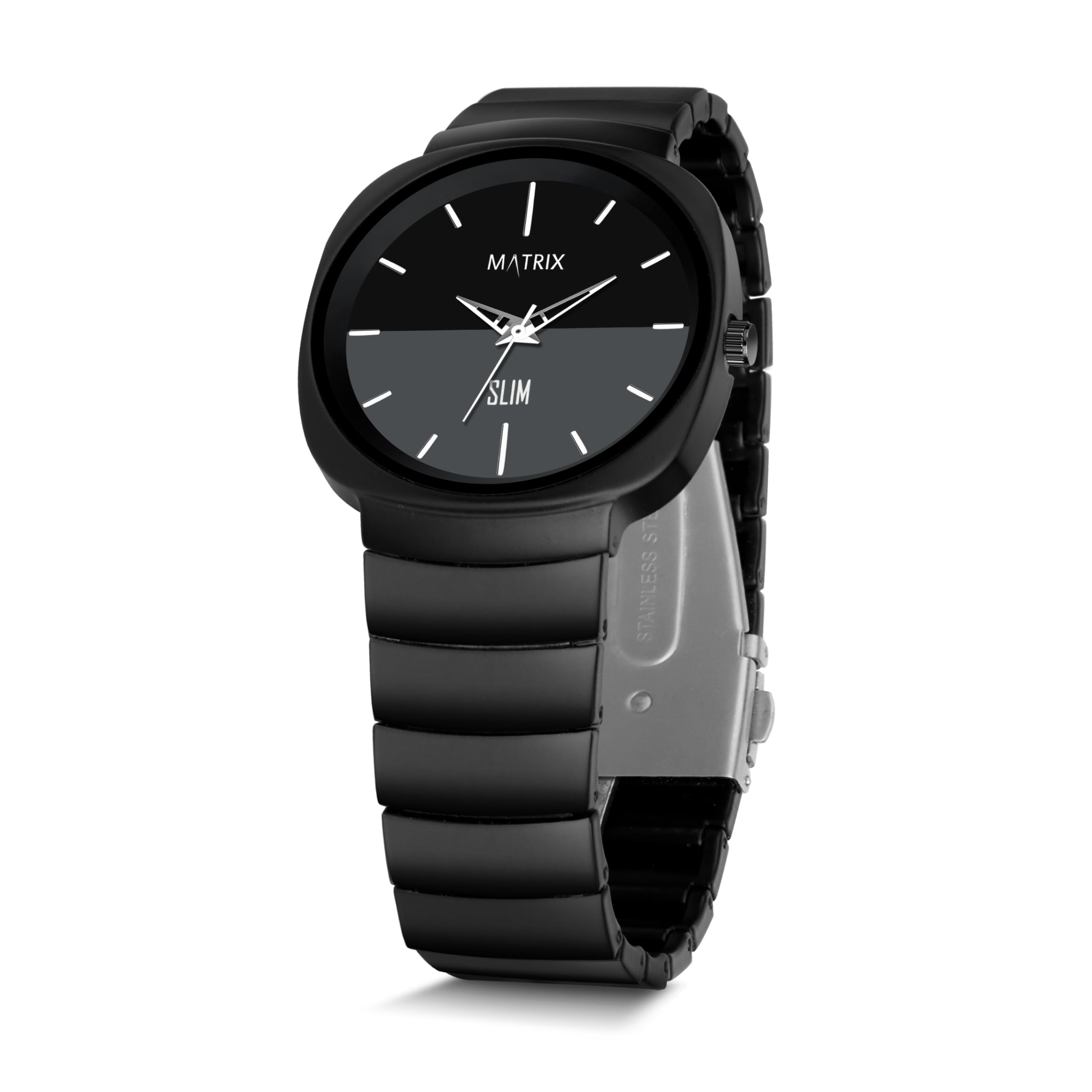 Matrix Slim Dual Tone Dial with Black Coated Stainless Steel Strap, Analog Watch for Men & Boys (B0DHL8D6JW) Amazon Price History, Amazon Price Tracker