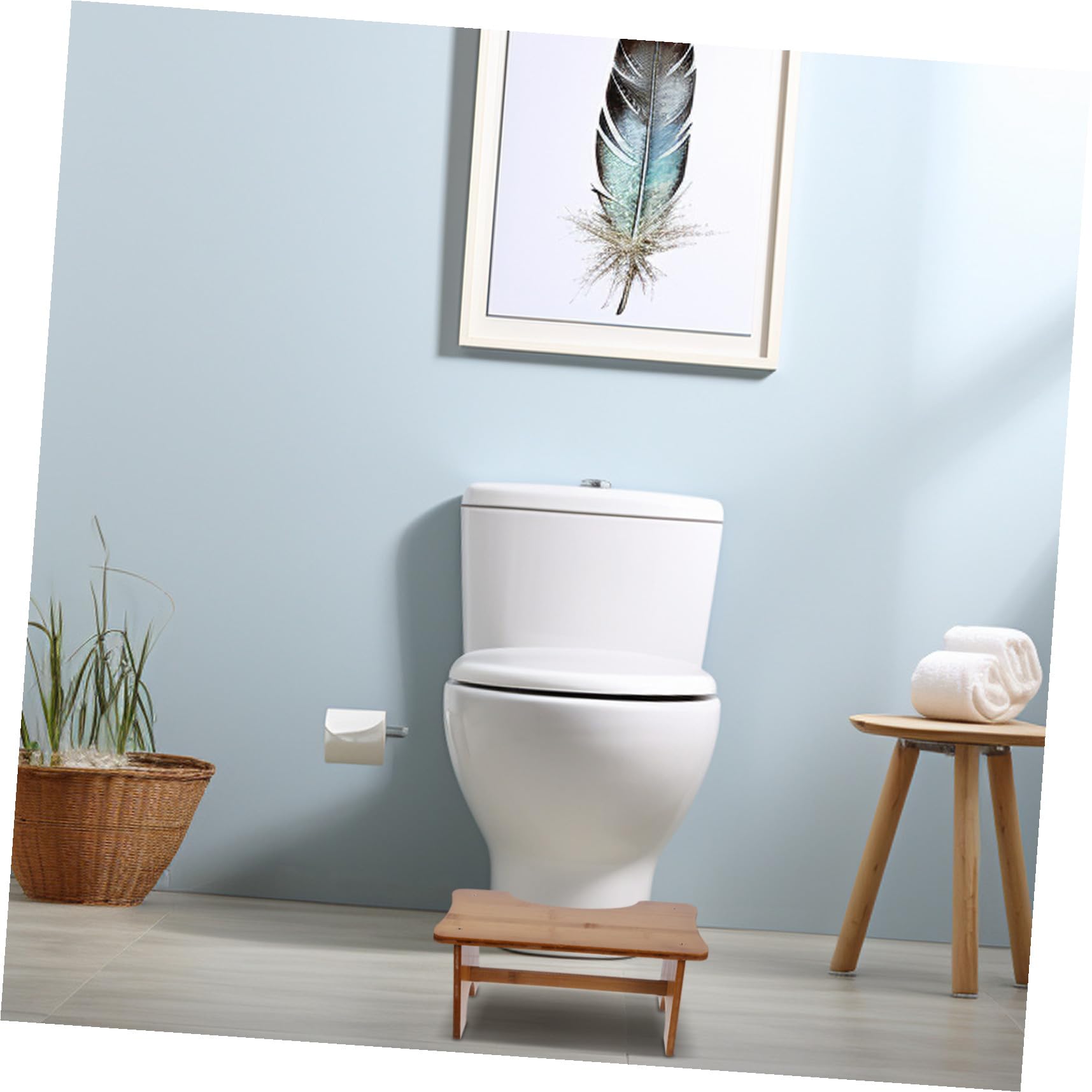 Gatuida Taburete para Inodoro de Madera Maciza Antideslizante Banqueta para Baño Infantil y Adulto Escalón Práctico para Aseo y Apoyo el Hogar Color Marrón