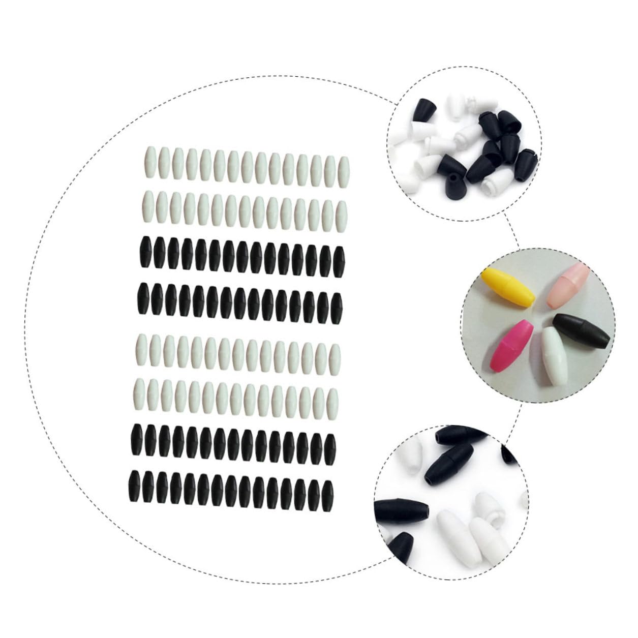 DOITOOL 800 Piezas Broches de Seguridad Plásticos para Cuerdas Conectores de Hebilla DIY Accesorios para Pulseras y Collares Resistente y Duradero de Negros y