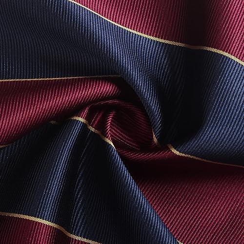 Image of Striped Plaid Polka Dot Mens Tie Formal Necktie Pocket Squares Ties Clips Cufflinks Classic for Men Set