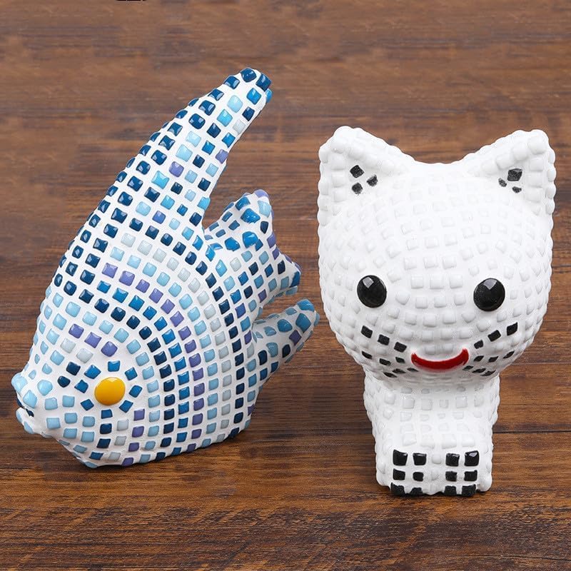 Miniatura 9 de Azulejos de piedra de mosaico de vidrio de 715 pulgadas, piezas de mosaico no transparentes de 1.1 libras para artes y manualidades, platos, marcos