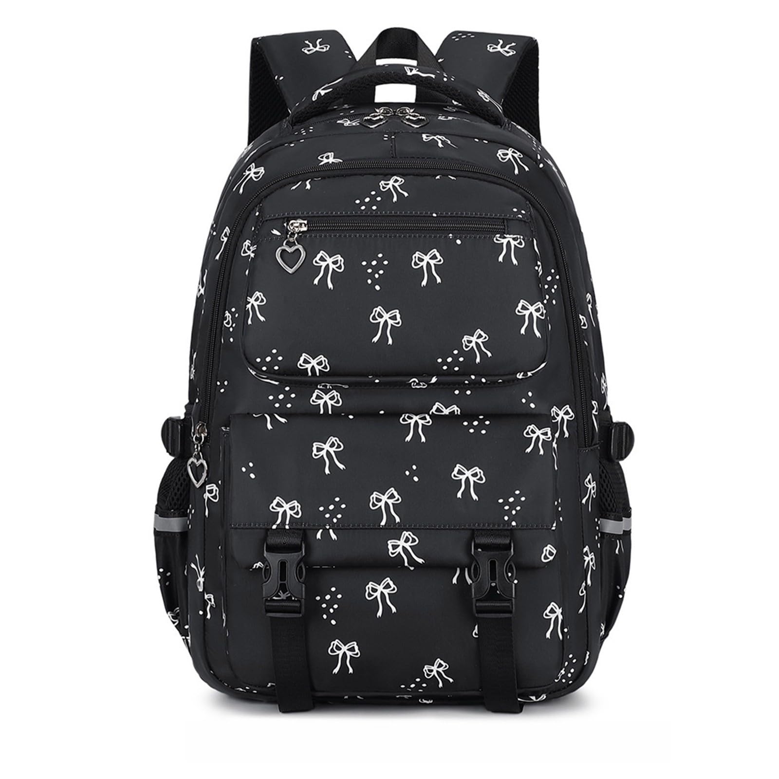 Schulrucksack Mädchen Schleifen Design Set 3 Teilig Groß | Trendiger Kinderrucksack mit Federmäppchen, geräumiger Backpack für Schule und Reisen