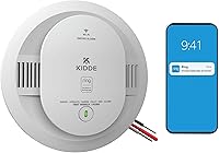 Kidde Smart Smoke Detector - Ring App Real-Time Alerts, Hardwired with Battery Backup, 25% Faster Detection