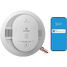 Kidde Smart Smoke Detector, Ring App Enabled for Real-Time Notifications, Hardwired Alarm, AA Backup Battery