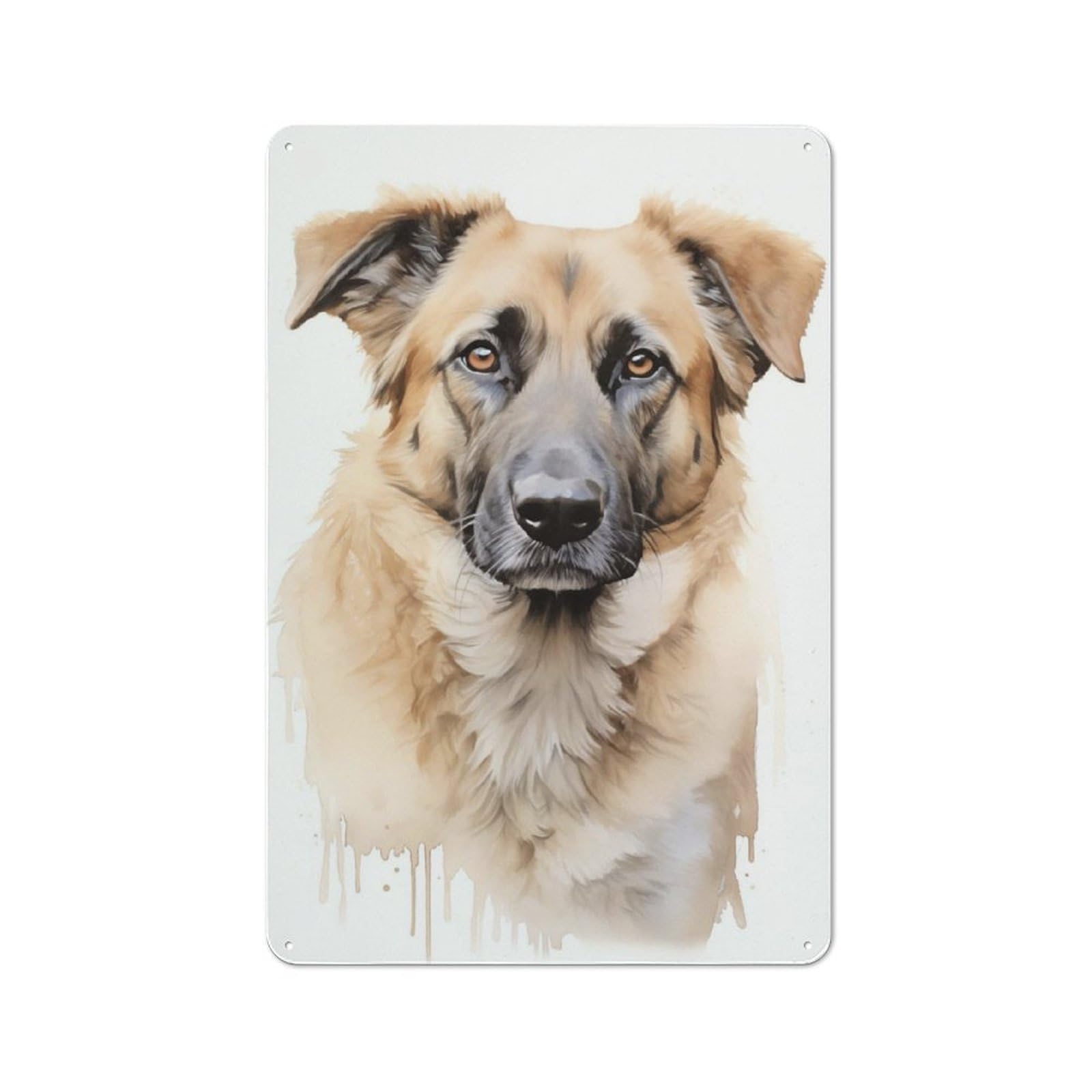 Junmoney Anatolian Shepherd Dog Tin Sign 30X20cm For Workshop Wall, Rustic Wall Decor, Suited To Workshop Decor Fans