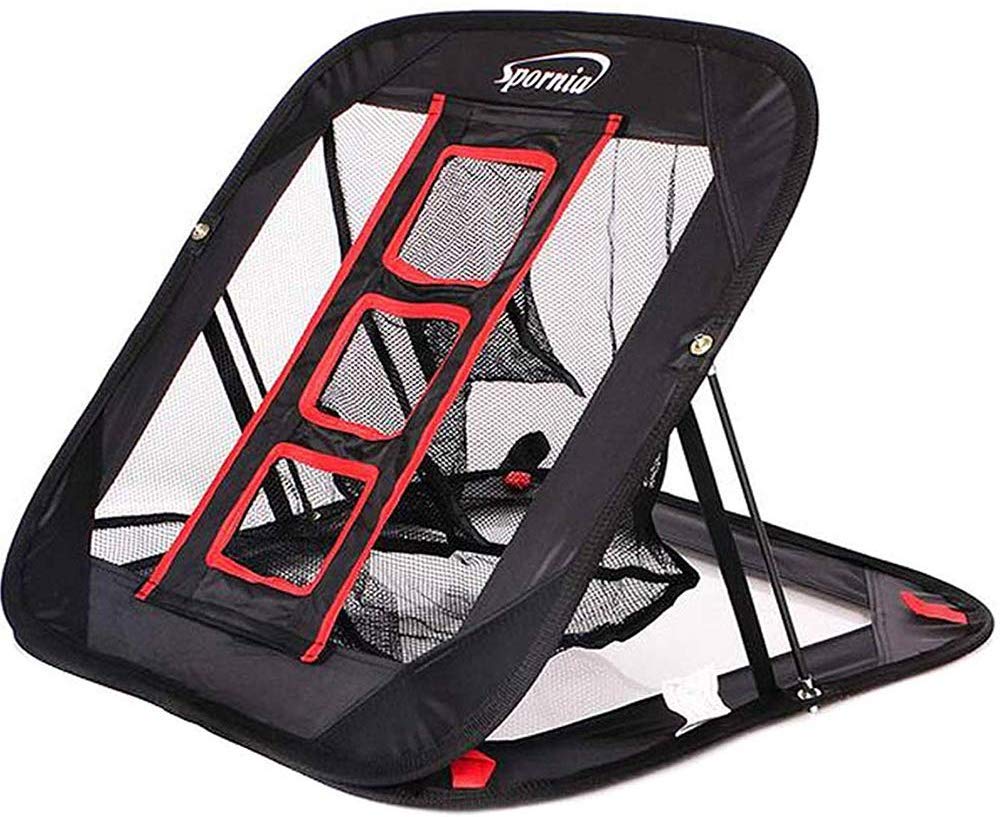 Spornia Pop Up Golf Chipping Net- Indoor and Outdoor Golf Practice Training- 25 in. Collapsible Chip Shot Net (2 in 1 Target)