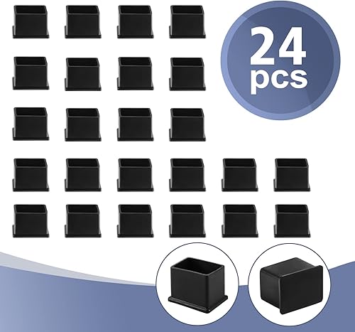 Miniatura 3 de 24 protectores rígidos de PVC para patas de muebles para suelos de madera, no flexibles, para patas de sillas rectangulares de metal y madera